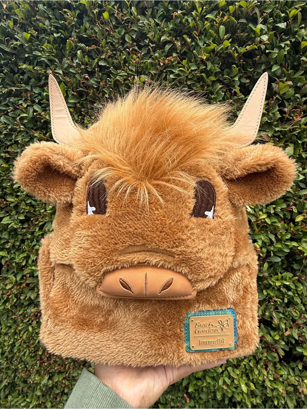 Loungefly Busch Gardens Highland Cow Mini Backpack Faux Fur Brand New NWT